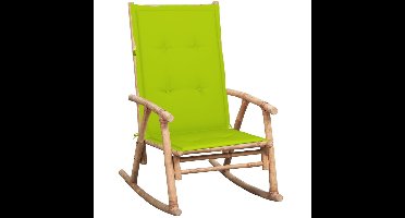 Schommelstoel met kussen bamboe