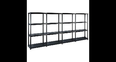 Opbergrek 4-laags 244x30,5x130 cm kunststof zwart