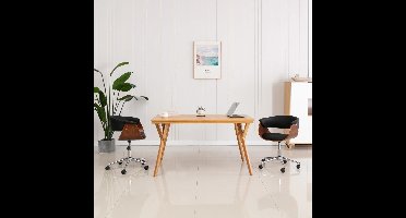 Eetkamerstoelen draaibaar 2 st kunstleer zwart