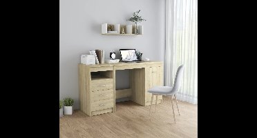 Bureau 140x50x76 cm spaanplaat sonoma eikenkleurig
