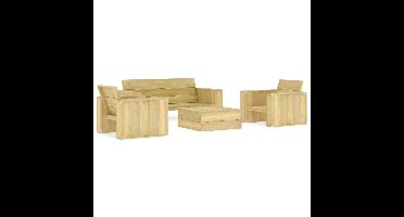 4-delige Loungeset geïmpregneerd grenenhout