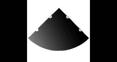 Hoekschappen 2 st met chromen dragers 45x45 cm glas zwart