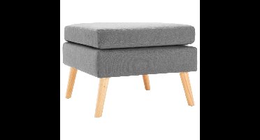 Voetenbank stof lichtgrijs