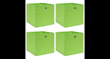 Opbergboxen 4 st 32x32x32 cm stof groen