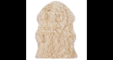 Vloerkleed 60x90 cm kunstschapenvacht gemêleerd bruin