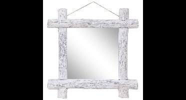 Spiegel houtblokken 70x70 cm massief gerecycled hout