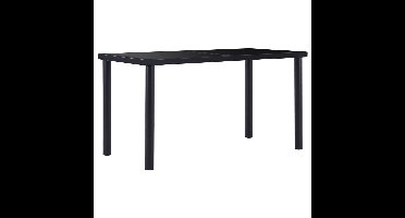 Eettafel 140x70x75 cm gehard glas zwart