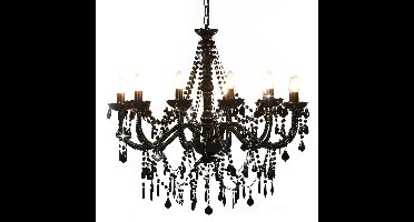 Kroonluchter met kralen 12xE14 zwart