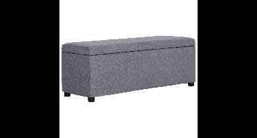 Bankje met opbergvak 116 cm polyester lichtgrijs