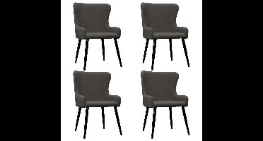 Eetkamerstoelen 4 st fluweel grijs