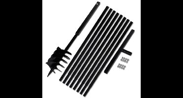 Grondboor met handvat 180 mm en verlengstukken 9 m (staal)