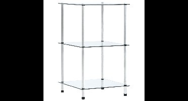 Kastje 3-laags 40x40x67 cm gehard glas transparant