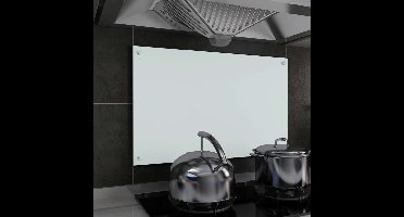 Spatscherm keuken 80x50 cm gehard glas wit