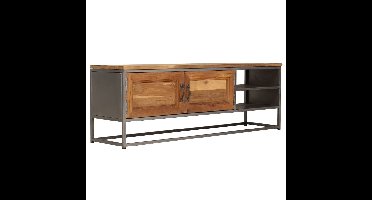 Tv-meubel 120x30x40 cm gerecycled teakhout en staal