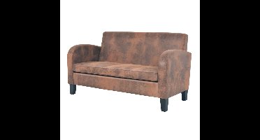 Tweezitsbank kunstsuède bruin