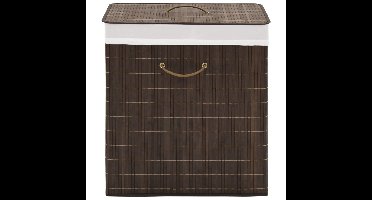 Wasmand rechthoekig bamboe donkerbruin