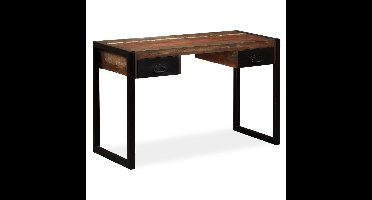 Bureau met 2 lades 120x50x76 cm massief gerecycled hout