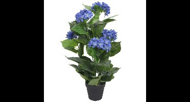 Kunst hortensia plant met pot 60 cm blauw