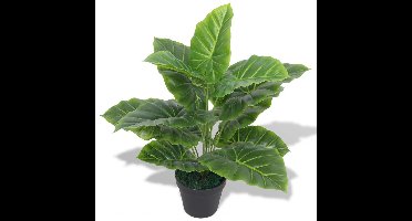 Kunst taro plant met pot 45 cm groen