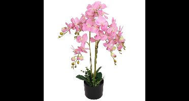 Kunst orchidee plant met pot 75 cm roze