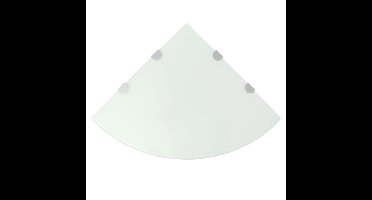 Hoekschap met chromen dragers wit 45x45 cm glas