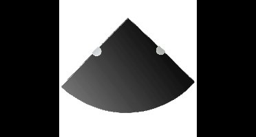 Hoekschap met chromen dragers zwart 35x35 cm glas