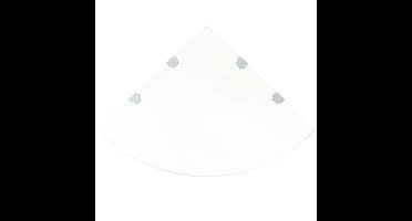 Hoekschap met chromen dragers transparant 45x45 cm glas