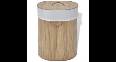 Wasmand ovaal bamboe natuurlijk