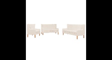 Bankstel stof crèmewit 3-delig
