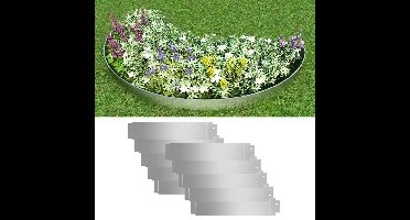 Grasboorden 10 st 100x20 cm gegalvaniseerd staal