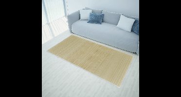 Rechthoekige bamboe mat 80 x 200 cm (Neutraal)
