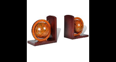 Boekensteunen 2 st globe