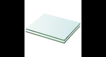 Schappen 2 st 20x20 cm glas transparant