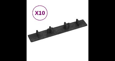 Terrasafdekkappen 10 st kunststof zwart