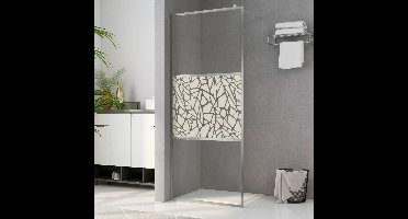 Inloopdouchewand met stenenmotief 80x195 cm ESG-glas