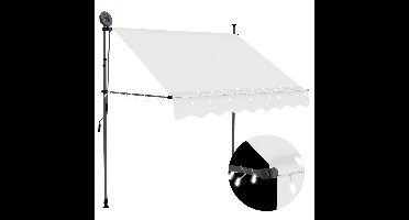 Luifel handmatig uittrekbaar met LED 150 cm crème