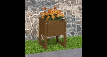 Plantenbak 40x40x52,5 cm massief grenenhout honingbruin