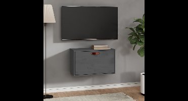 Wandkast 60x30x35 cm massief grenenhout grijs