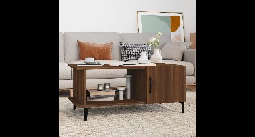 Salontafel 90x50x40 cm bewerkt hout bruin eikenkleur