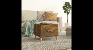 Salontafel 50x50x40 cm bewerkt hout gerookt eikenkleurig