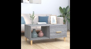 Salontafel 89,5x50x40 cm bewerkt hout grijs sonoma eikenkleurig