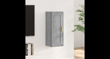 Wandkast 35x34x90 cm bewerkt hout grijs sonoma eikenkleurig