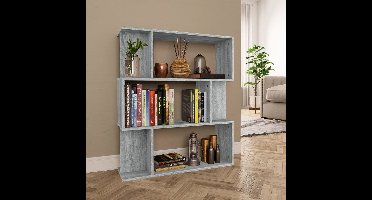 Boekenkast / kamerscherm 80x24x96 cm bewerkt hout grijs sonoma