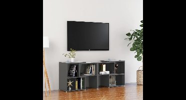 Tv-meubel 104x30x52 cm bewerkt hout hoogglans grijs