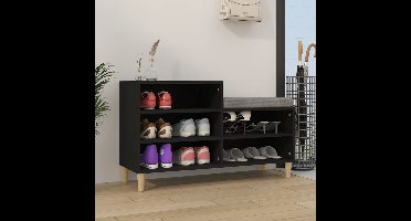 Schoenenkast 102x36x60 cm bewerkt hout zwart