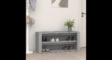 Schoenenrek 100x35x45 cm bewerkt hout betongrijs