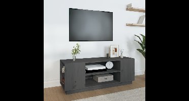 Tv-meubel 110x35x40,5 cm massief grenenhout grijs