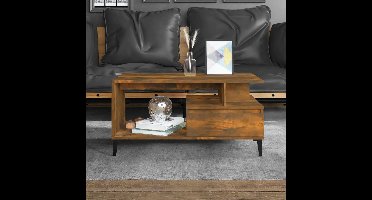 Salontafel 90x49x45 cm bewerkt hout gerookt eikenkleurig