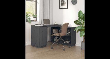 Bureau 110x50x75 cm massief grenenhout grijs