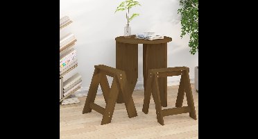 Krukken 2 st 40x40x45 cm massief grenenhout honingbruin